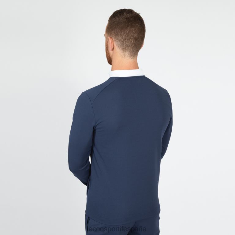 Le Coq Sportif sudadera con cremallera azul hombres TD86674 ropa