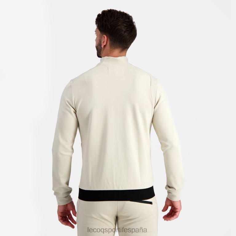 Le Coq Sportif sudadera con cremallera marrón hombres TD8668 ropa