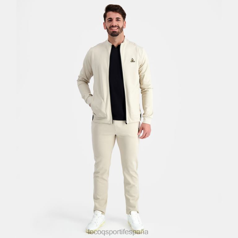 Le Coq Sportif sudadera con cremallera marrón hombres TD8668 ropa