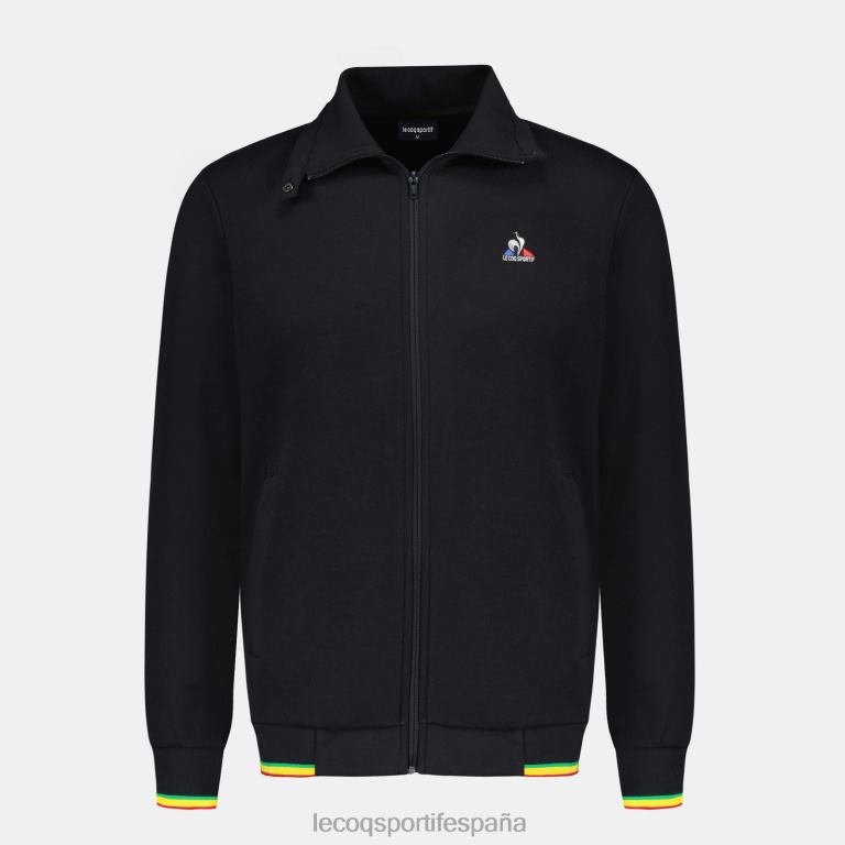 Le Coq Sportif sudadera con cremallera negra hombres TD866432 ropa