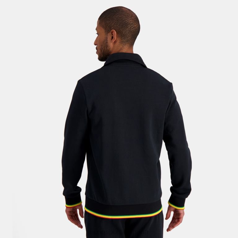 Le Coq Sportif sudadera con cremallera negra hombres TD866432 ropa