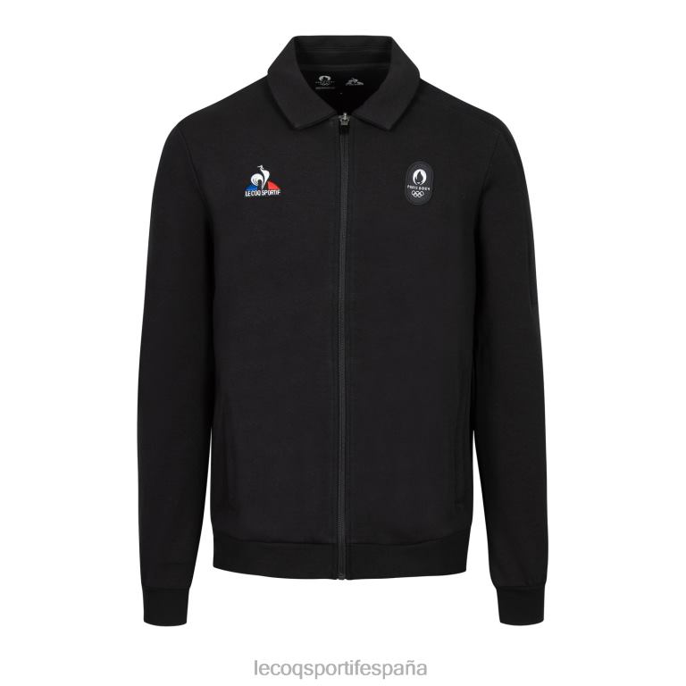 Le Coq Sportif sudadera con cremallera negra hombres TD866489 ropa