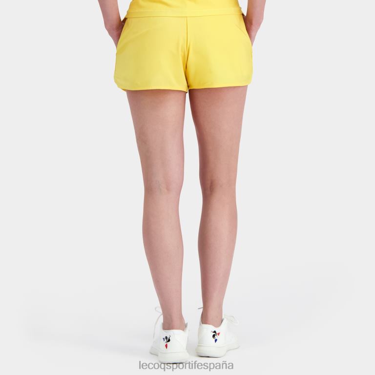 Le Coq Sportif pantalones cortos amarillos mujer TD866325 ropa