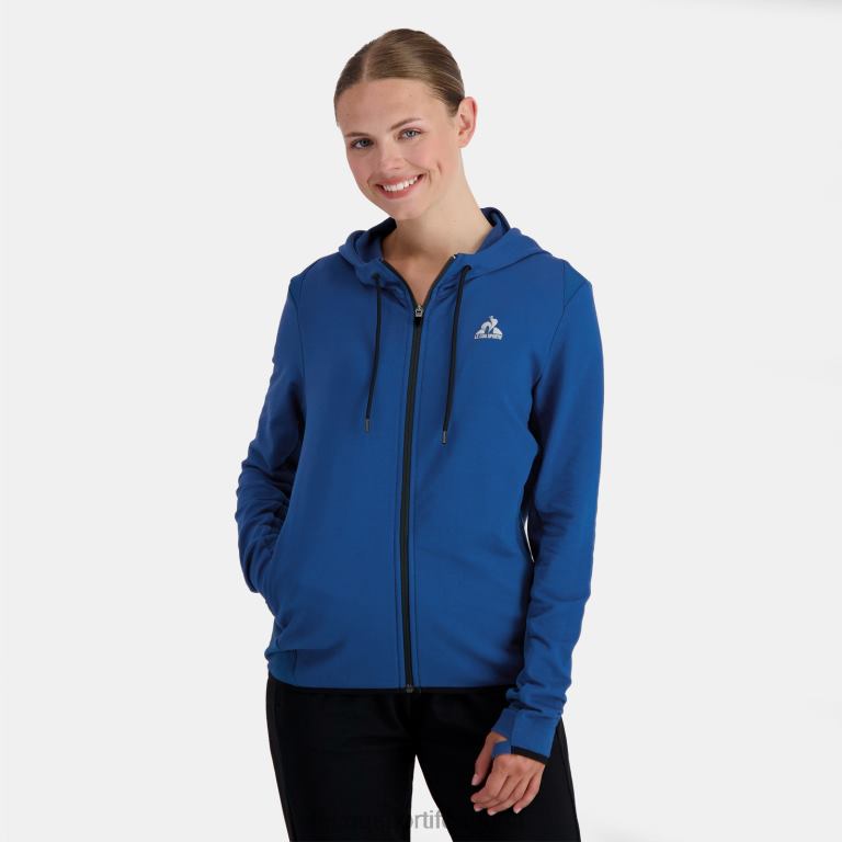 Le Coq Sportif sudadera con capucha y cremallera azul mujer TD866315 ropa