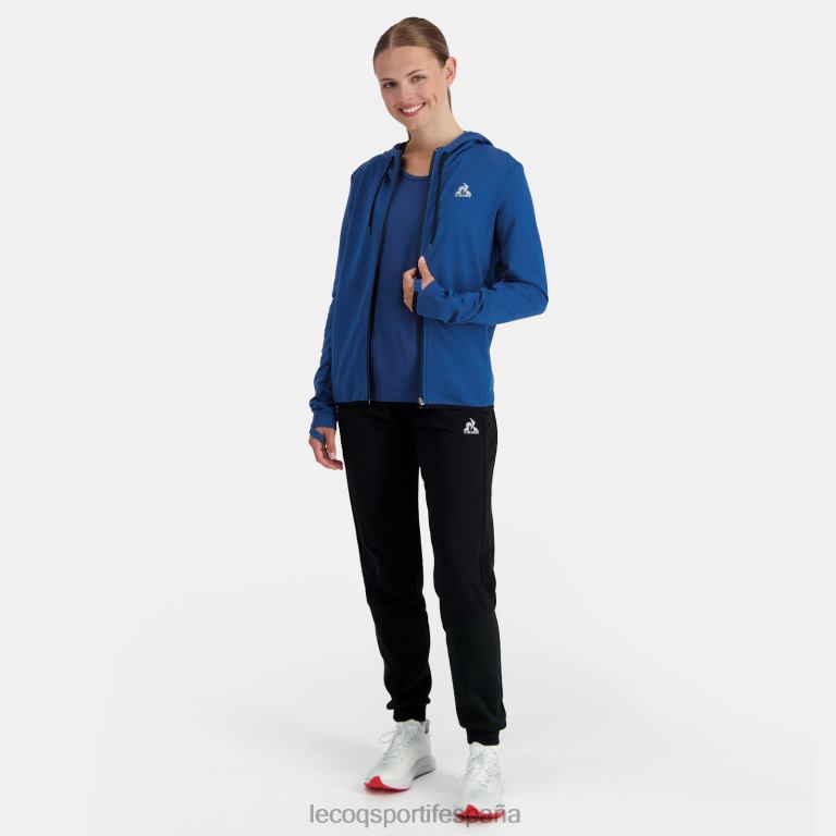 Le Coq Sportif sudadera con capucha y cremallera azul mujer TD866315 ropa