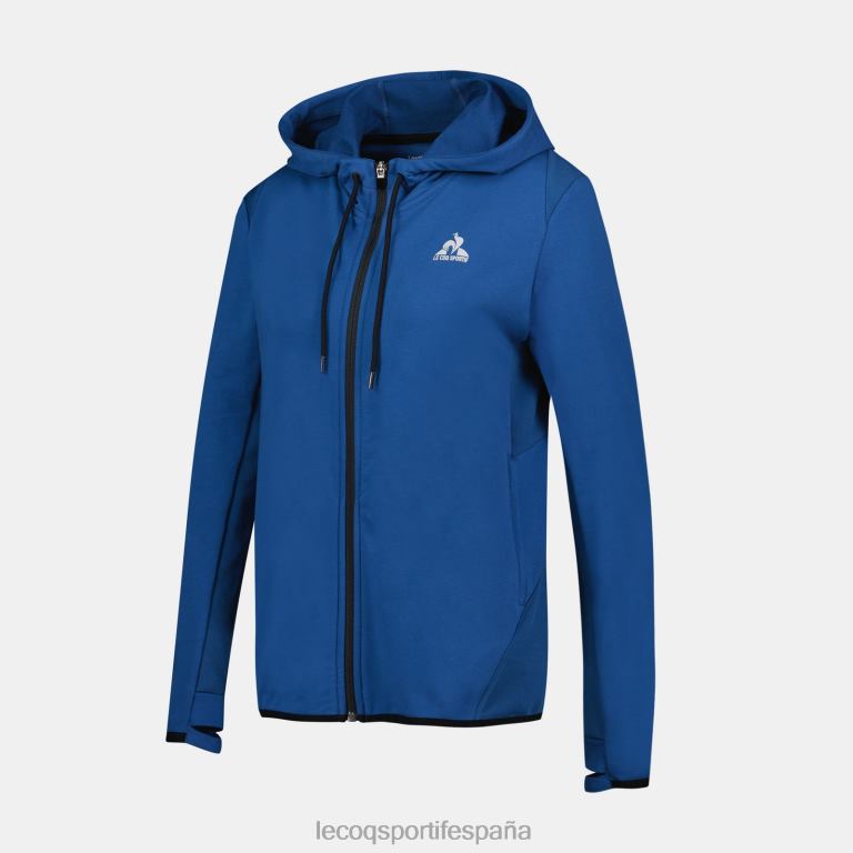 Le Coq Sportif sudadera con capucha y cremallera azul mujer TD866315 ropa