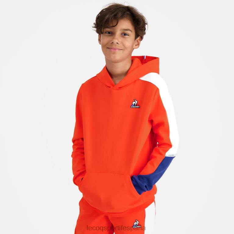 Le Coq Sportif sudadera con capucha naranja niños TD866643 ropa