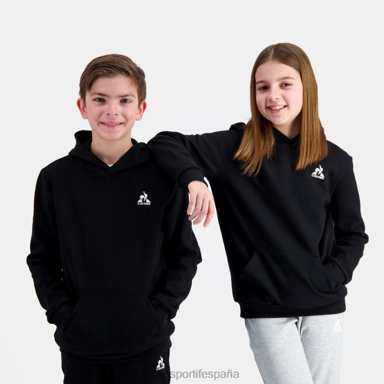Le Coq Sportif sudadera con capucha negra niños TD866399 ropa