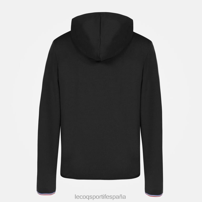 Le Coq Sportif sudadera con capucha y cremallera negra niños TD866400 ropa