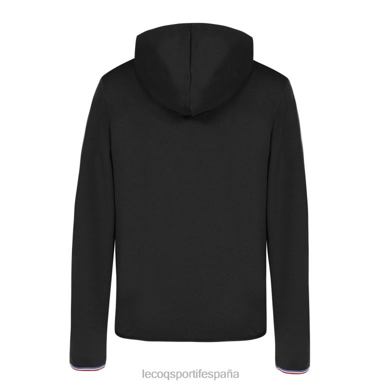 Le Coq Sportif sudadera con capucha y cremallera negra niños TD866400 ropa